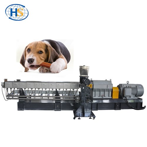 Máquina extrusora de tornillo gemelo Línea de producción de alimentos para mascotas para el tratamiento de perros